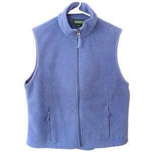 L.L. Bean Womens Light Blue Fleece Vest Full Zip Sleeveless Zip Pockets M